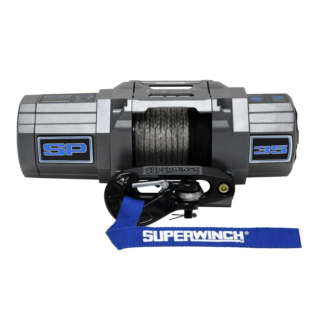 1135250 – SUPERWINCH Winch, Vehicle Mounted Vehicle Recovery Winch 3500 Pound Line Pull Capacity 33/64 Inch x 79 Foot...